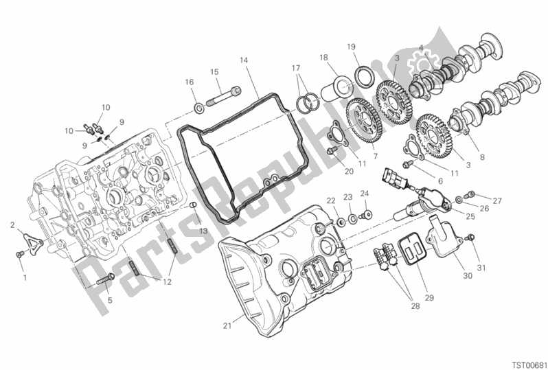 Todas las partes para Cabezal Delantero - Sistema De Sincronización de Ducati Streetfighter V4 S 1103 2020